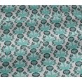 thumbnail image 5 of oneOone Cotton Jersey Aqua Blue Fabric Leaves & Clover Craft Projects Decor Fabric Printed By The Yard 58 Inch Wide, 5 of 6