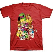 Mens Nickelodeon 90s Throwback Shirt - Retro Nick Group tee - Classic Nick Graphic T-Shirt (Red, Small)