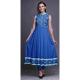 thumbnail image 2 of Bimba Blue Mandala Indian Long Kurti For Women Party Wear Printed Sleeveless Anarkali Kurti Dress Medium, 2 of 6