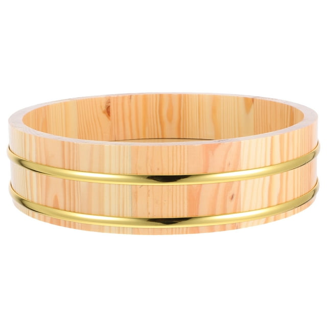 Recipiente de madera para mezclar arroz de sushi, cubo de madera tradicional Hangiri, recipiente para mezclar arroz de sushi, cuenco para sushi de restaurante japonés de 26 cm