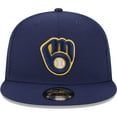thumbnail image 2 of Men's New Era Navy Milwaukee Brewers Team Color Trucker 9FIFTY Snapback Hat, 2 of 6