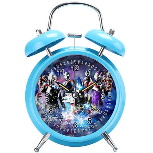 Reloj despertador Ultramen con doble campana, analógico, sin tictac