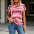 thumbnail image 6 of Otntypg Women's Striped Short Sleeve T-Shirt - Trendy Basic Athletic T-Shirts Loose Soft Crew Neck Casual Summer Tops for Work Weekend, 6 of 8