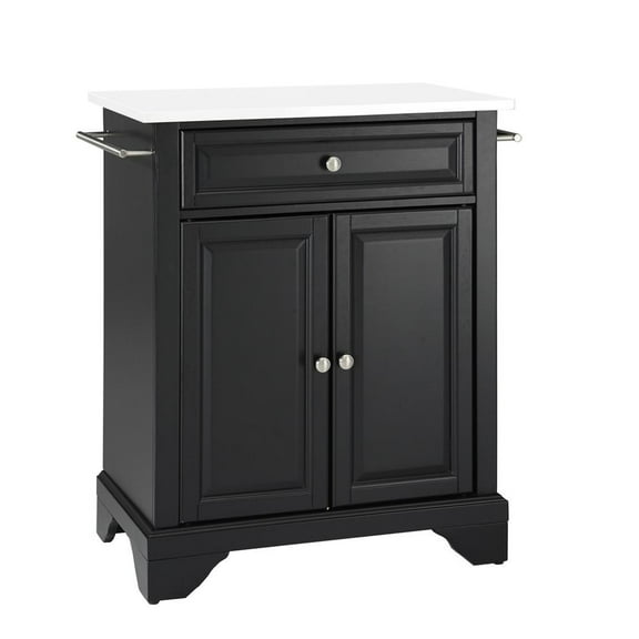 Crosley Furniture Lafayette Wood Portable Kitchen Island in Matte Black