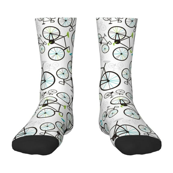 Rateoe Bicycle Pattern Children's Socks, Socks Gifts ,kids Crew Soft Cotton Socks , Moisture-Wicking, Durable, Ideal for Daily Wear & Sports