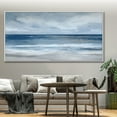 thumbnail image 4 of Seascape Canvas Textured Wall Art Abstract Ocean Oil Painting Hand-Painted Dark Blue Sky Clouds Painting Custom Living Room Decor,Unstretched,Frameless,(41*61cm)16*32Inches, 4 of 5