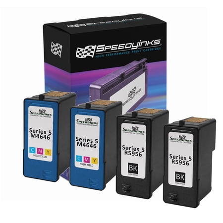 SpeedyInks Remanufactured Cartridge Replacement for Dell M4640 Series 5 (2 Black  2 Color  4-Pack)