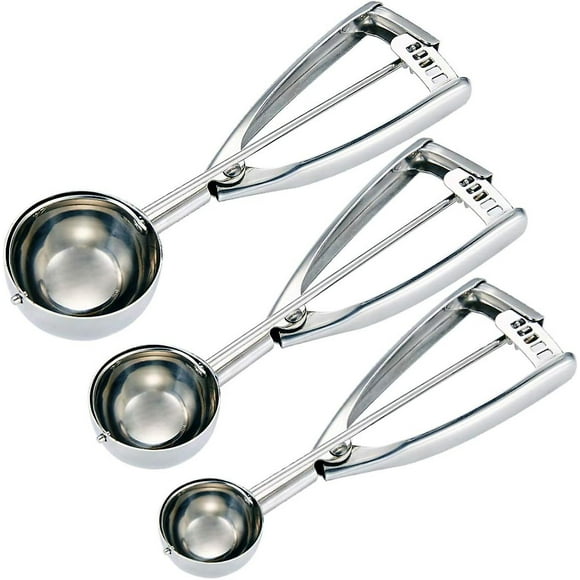 Cookie Scoop Set - Small/1 Tablespoon, Medium/2 Tablespoon, Large/3 Tablespoon - Ice Cream Scoop Set