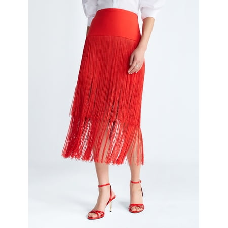 Devil Wears Prada Scoop Collection Women's and Women's Plus Fringe Skirt, Sizes 0-26W