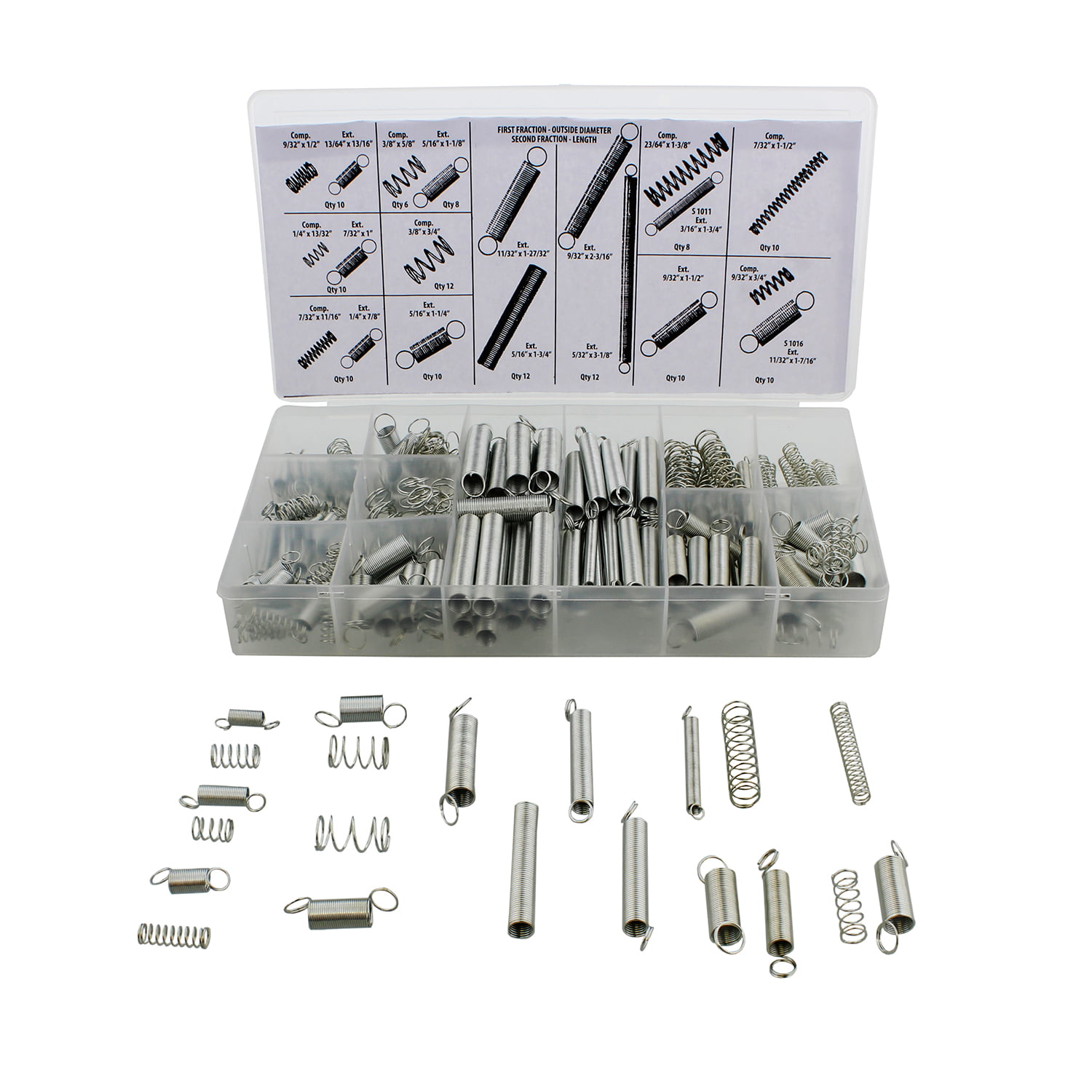 200 Pcs Compression Extension Springs Assorted Spring Set Spring Assorted Kit with a Storage Box 