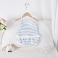 thumbnail image 3 of Conjunto de ropa elegante de verano para niñas, Top y pantalones cortos con tirantes a rayas, traje infantil, camisola para niños pequeños de 0 a 3 años, 2 uds., 3 of 6