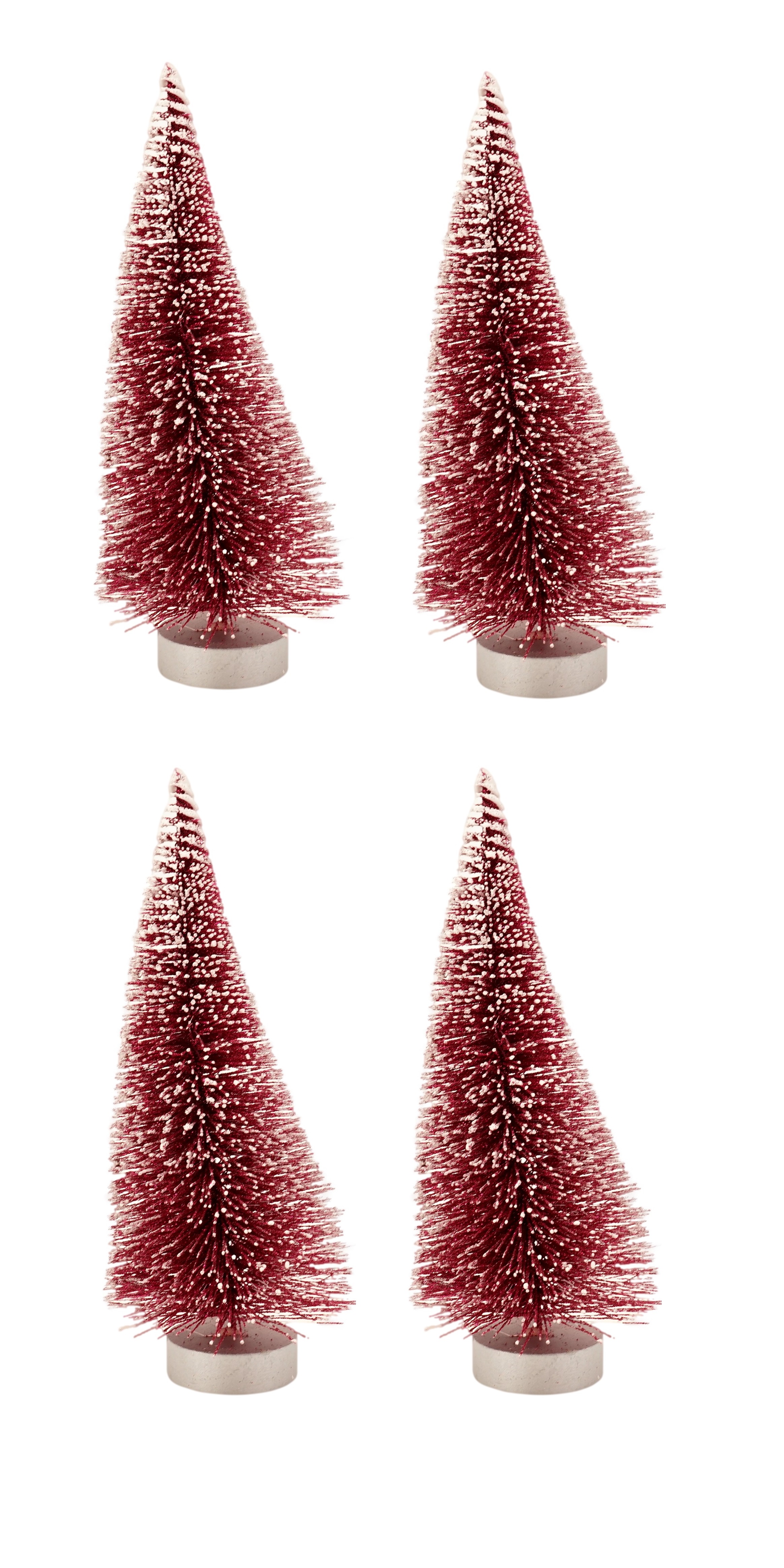 Christmas Mini Bottle Brush Trees# Plastic Home Decor Red Green White  Lc9590