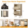 thumbnail image 2 of 2 Drawers Rattan Shoe Cabinet 9.5" Depth Shoe Storage Cupboard Modern Design Shoe Organizer Unit For Hallway, 2 of 7