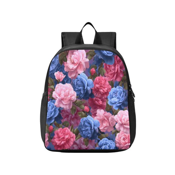 Toddler Backpack Lush Peony Bouquet Print Waterproof Lightweight Backpack Casual Mini Daypack for Daycare & Travel