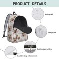 thumbnail image 4 of Highland Cow and Flower Print Backpack for School, Cute School Bag with Adjustable Shoulder Straps and Padded Back, 15.7"x11.8"x5.5", 4 of 5