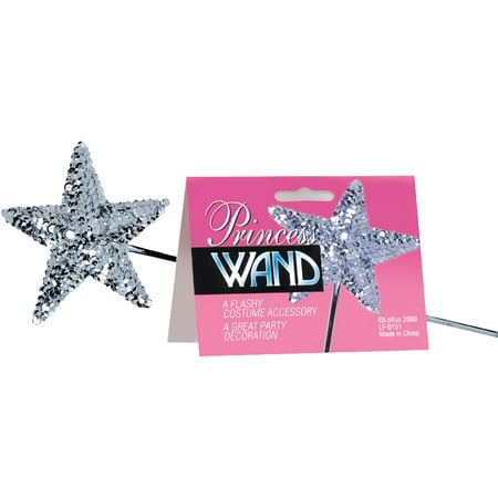 Star Power Girls Flashy Royal Princess Sequin Wand, Silver, One Size (16