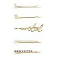 thumbnail image 5 of Wild Primrose by Scunci Decorative Bobby Pin Slide Barrettes for Styling All Hair Types in Mixed Gold, Rhinestone, and Pearl Styles, 5ct, 5 of 8