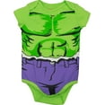 thumbnail image 4 of Marvel Avengers Hulk Newborn Baby Boys Cosplay Bodysuit and Pants Set Newborn to Infant, 4 of 5