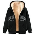 thumbnail image 2 of Fleece Lined Hoodies for Women 2025 Zip Up Thick Los Angeles Hoodie Jacket with Pockets Hooded Sweatshirt Pullover Top, 2 of 6