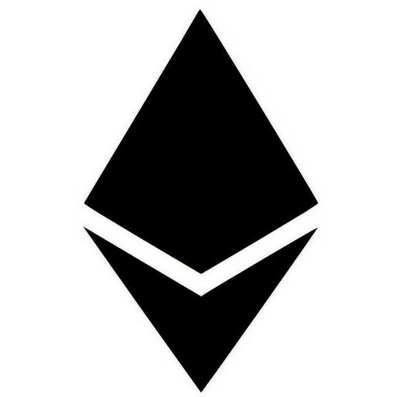 Ethereum Logo Vinyl Decal - 6 Inch Black