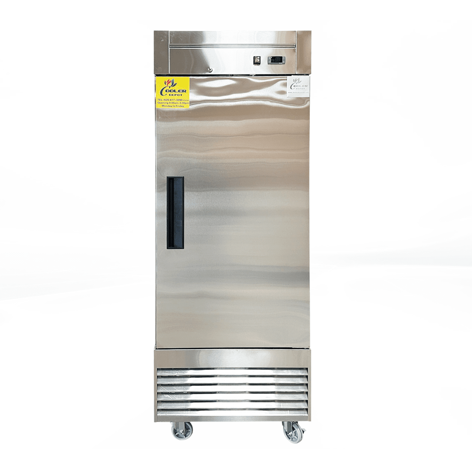Cooler Depot  27 inch, 17.78Cu. Ft, Solid door Upright Reach-In Commercial Restaurant Freezer, Stainless Steel, NSF Certified.