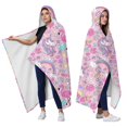 thumbnail image 2 of Wearable Blanket,Pink Unicorns Flamingos Pattern Hooded Wearable Flannel Blanket for Adults & Teens,Winter Poncho Shawl Wrap Cape Cozy Anti-Pill,50"x60", 2 of 5