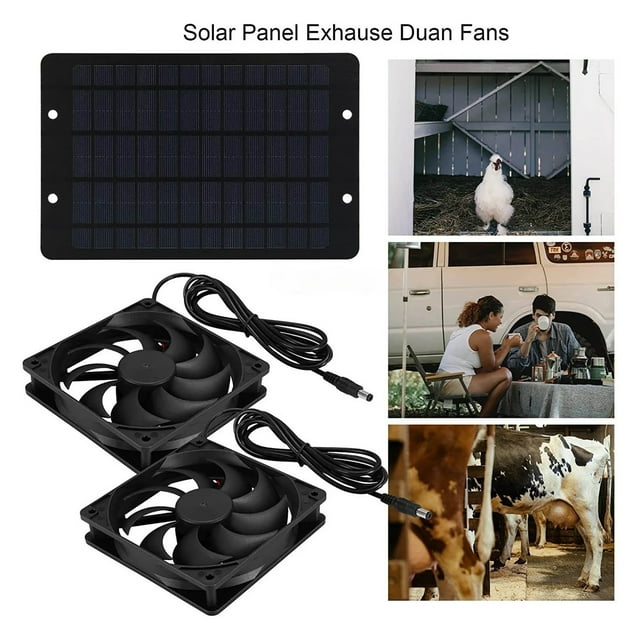6 Inch 12V Solar Exhaust Fan Mini Ventilator Solar Panel Powered Fan Air Extractor for Dog Chicken House RV Greenhouse Fan ,High-Efficiency