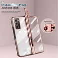 thumbnail image 3 of Allytech for Samsung Galaxy Z Fold 2 5G Case with S Pen Holder, Hard PC + Soft TPU Clear Crystal Transparent Shockproof Plating Cover Case with Tempered Film & Pen for Galaxy Z Fold 2 7.6", Rosegold, 3 of 6