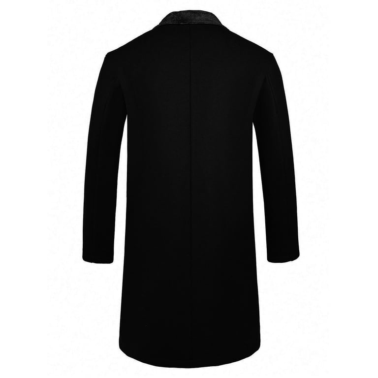 zfhfof Mens Trench Coat Double Breasted Notched Collar Fleece