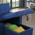 thumbnail image 4 of Aukfa 83" Sofa Bed, Sleeper Sofa, Pull Out Bed w/ Storage Chaise for Living Room, Linen, Blue, 4 of 10