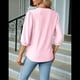thumbnail image 4 of Blusas Informales de Verano para Mujer, con Cuello en V, Corta, Encaje Calado y Bonitas Blusas de Negocios Rosa XL, 4 of 7