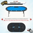 thumbnail image 7 of AVAWING 29.5" Poker Table, Oval Casino Leisure Gaming Table for 10 Player w/Leg, Blue, 7 of 7