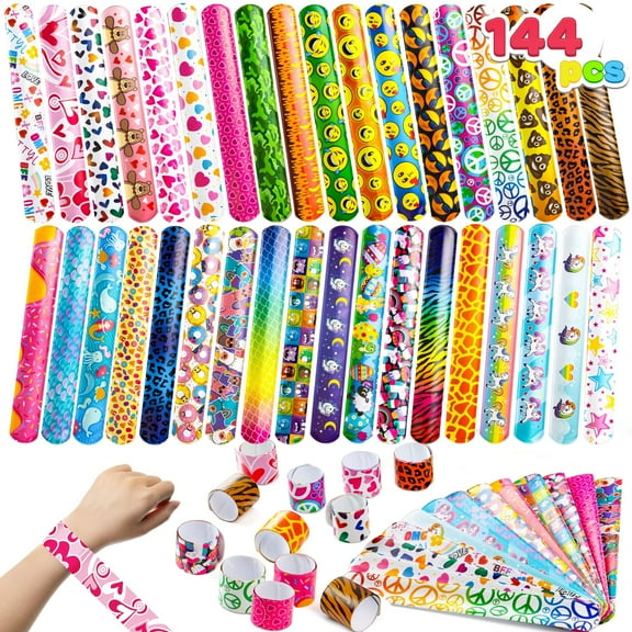 Joyin Slap Bracelets, Colorful Animal Designs, Party Favors (144 Pieces)