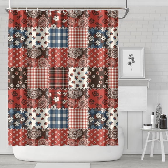 Pioneer Flower Floral Print Pattern Shower Curtain 84"x72", Bathroom Decorative Shower Curtain Set with 12 Hooks, Waterproof Washable