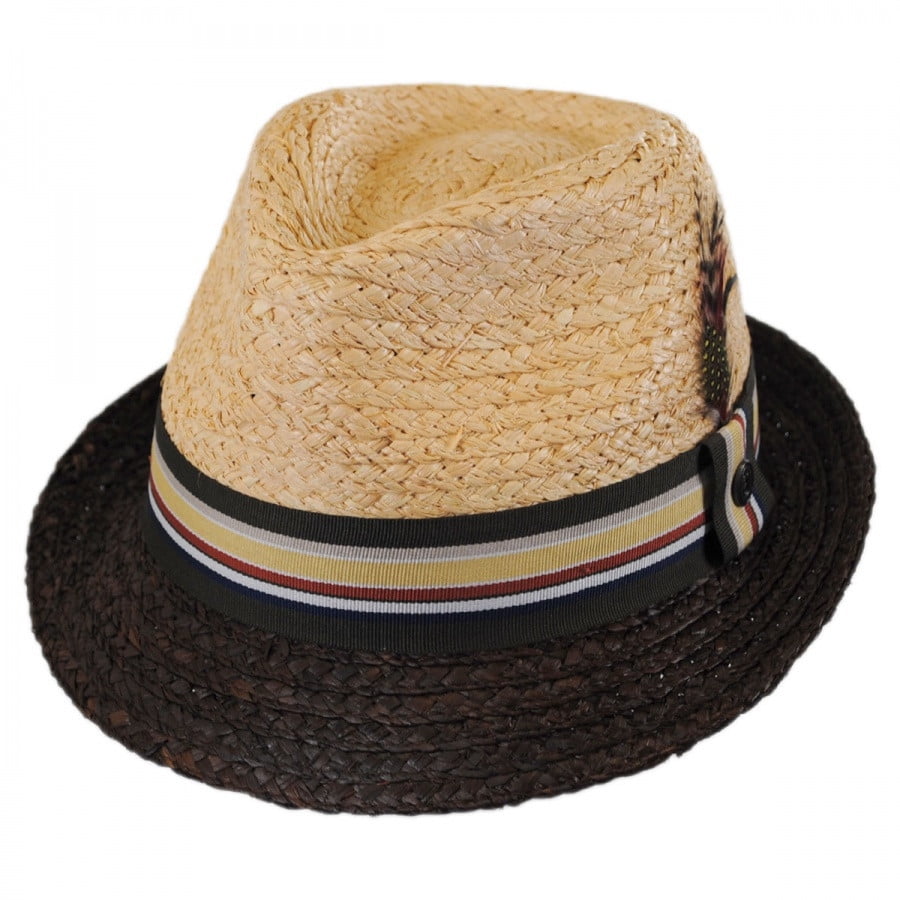 Trinidad Raffia Straw Trilby Fedora Hat 
