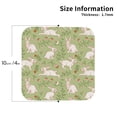 thumbnail image 2 of Lsque Cute Rabbit And Flower Pattern 4" Drink Coasters Set of 4, PVC Leather Absorbent Coasters, Table Coaster Set Decorative Coffee Cup Coasters Housewarming Gift -Square, 2 of 6
