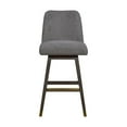 thumbnail image 4 of HomeRoots 491354 30 in. Solid Wood Swivel Bar Chair with Footrest, Grey, 4 of 5