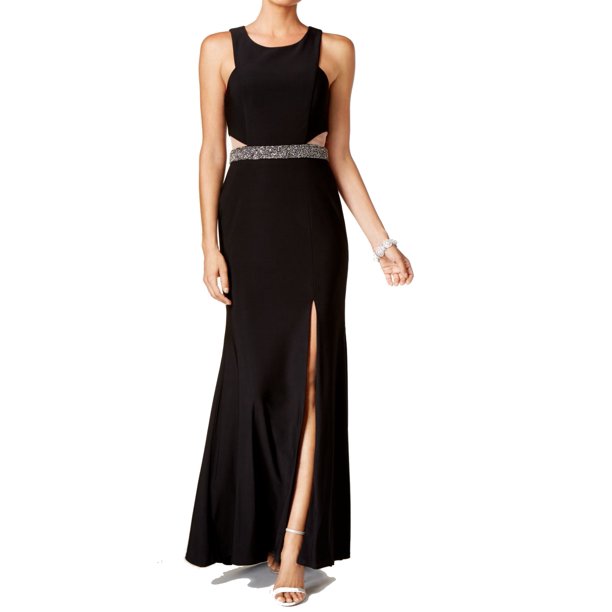 xscape embroidered sleeveless ballgown