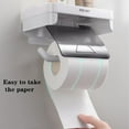 thumbnail image 3 of Wall Mount Roll Paper Storage Rack Multi-function Toilet Paper Holder Rack Bathroom Rack Shelves 3 Colors, 3 of 8