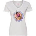 thumbnail image 3 of Inktastic Ladybug Hugs with Flower Women's V-Neck T-Shirt, 3 of 5