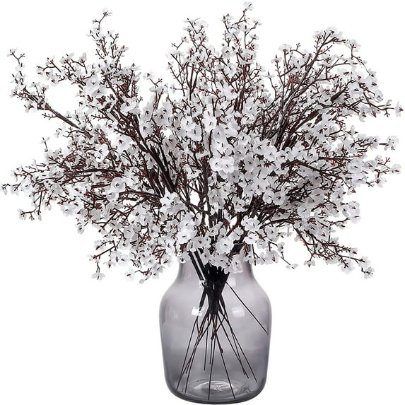 Visland Baby Breath Artificial Flowers, 6PCS Gypsophila Fake Flowers Bouquet 5 Branch Silk Flowers for Home Wedding Party DIY Decoration