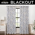 thumbnail image 2 of Eclipse 100% Blackout Curtain, Larissa Leaf Grommet Curtain, 63 In Long x 50 In Wide, Botanical Print, Sky Blue, 2 of 8