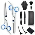 thumbnail image 1 of Tijeras de peluquero de acero inoxidable, juego de 6 pulgadas, tijeras de peluquería, suministros de belleza, tijeras planas, tijeras dentadas, tijeras de gama media, 1 of 6