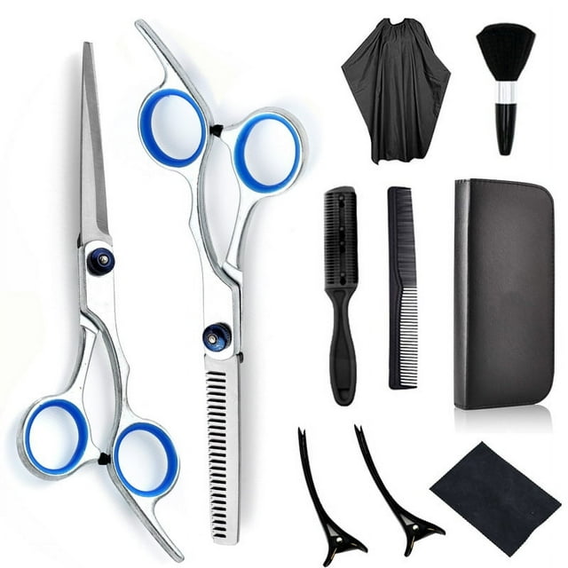 Tijeras de peluquero de acero inoxidable, juego de 6 pulgadas, tijeras de peluquería, suministros de belleza, tijeras planas, tijeras dentadas, tijeras de gama media