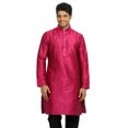 thumbnail image 1 of Saris and Things Kurta Pathani en Soie Rose pour Hommes. Ce Produit Est Fait sur Commande., 1 of 5
