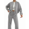 thumbnail image 2 of Conjuntos de Salón para Mujer, Conjunto Deportivo de 2 Piezas, Sudadera, Pantalón Deportivo de Pierna , Conjunto Deportivo A Juego Gris XXL, 2 of 8