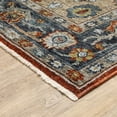 thumbnail image 3 of HomeRoots 508054 3 x 5 ft. Blue Beige Tan Brown Gold & Rust Red Oriental Power Loom Stain Resistant Rectangle Area Rug with Fringe, 3 of 8