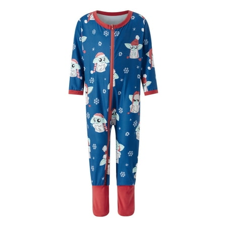 

Vera Natura Family Matching Pajamas Set Christmas Cartoon Patterns Crew Neck Long Sleeve Tops+ Long Pants for Parents Kids Dogs