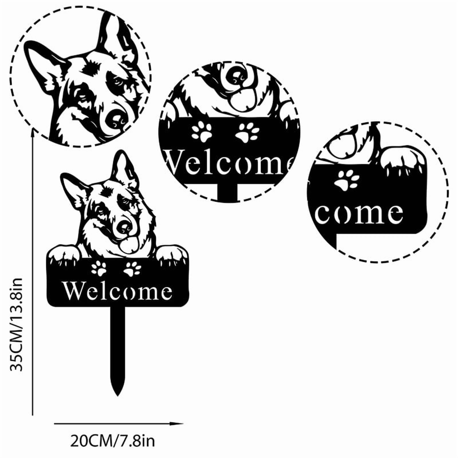 Dog Memorial Marker German Shepherd Memorial Stake Metal Sign Garden Yard Lawn Outdoor Decoration Plaque