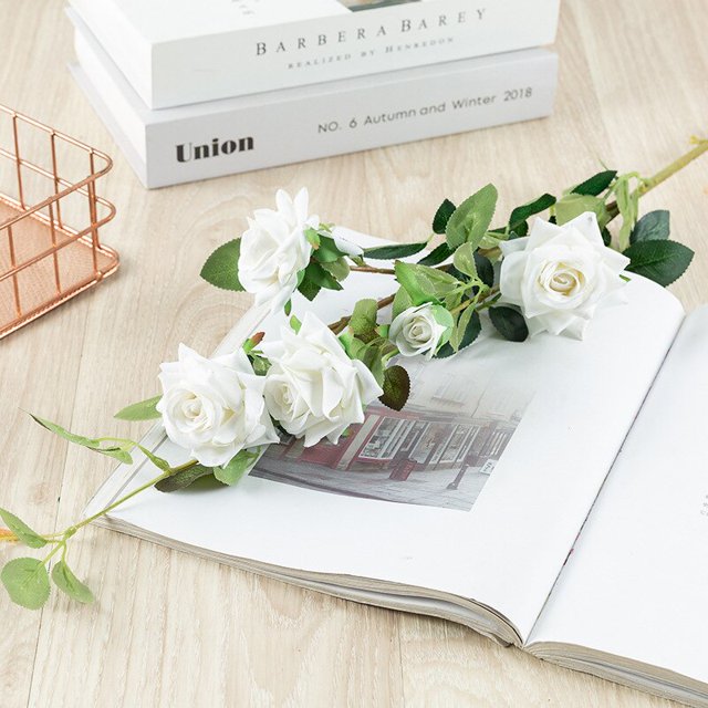 5 Heads 80CM Rose Silk Bouquet Fake Plants Wedding Valentine's Day Mother's Day Gift Party Home Living Room Decor Gao Jinjia LED